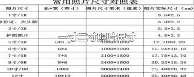 ​一寸二寸照片尺寸对比 一寸二寸照片尺寸电子版比例