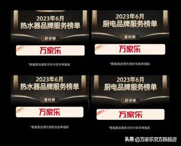 ​服务再获好评，万家乐位列天猫多个榜单TOP1
