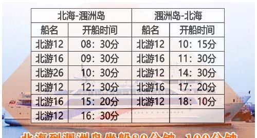 北海坐船到涠洲岛要多久晕吗