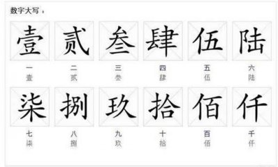 ​大写的一到十怎么写繁体字 大写数字1-10的写法