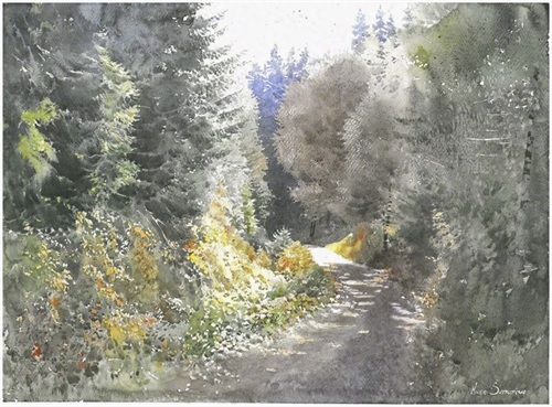 清新通透的画面，引人入深的美景，一组超好看的水彩风景绘画作品