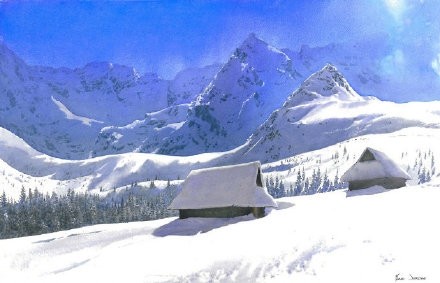 清新通透的画面，引人入深的美景，一组超好看的水彩风景绘画作品