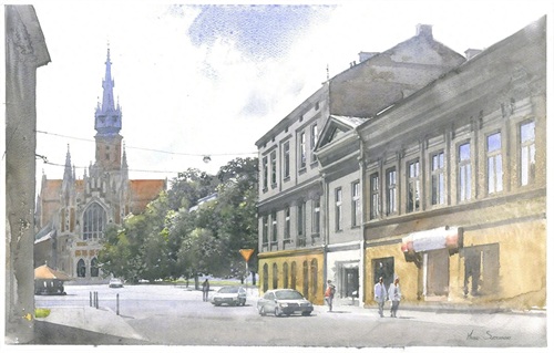 清新通透的画面，引人入深的美景，一组超好看的水彩风景绘画作品