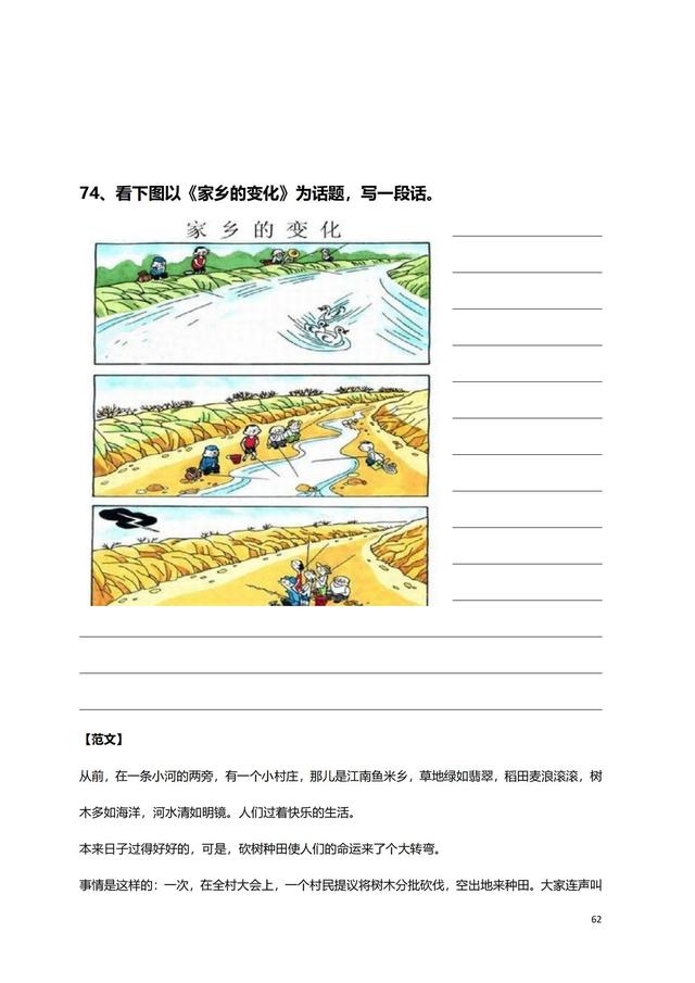 一年级必考50篇看图写话免费（老师整理了100篇看图写话练习）(20)