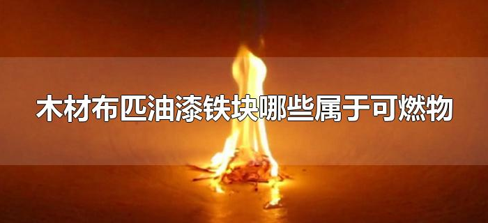 木材布匹油漆铁块哪些属于可燃物