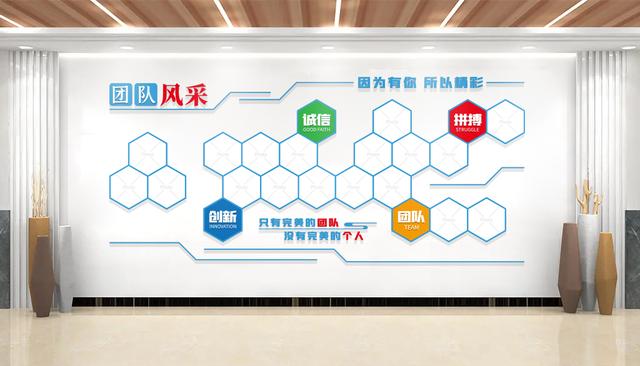 企业文化墙排版效果图设计公司（最新公司企业文化墙设计效果图）(9)