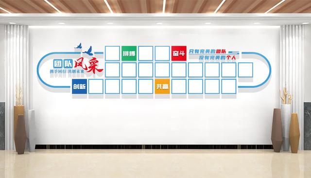 企业文化墙排版效果图设计公司（最新公司企业文化墙设计效果图）(7)