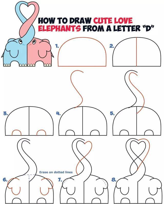 儿童简笔画｜心形创意画法大全，一键收藏肯定用得上！