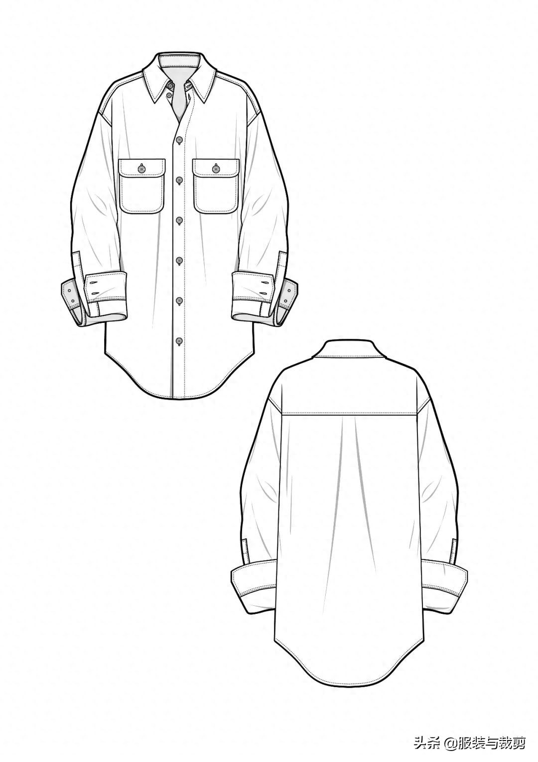 8款时尚服装设计线稿手绘图