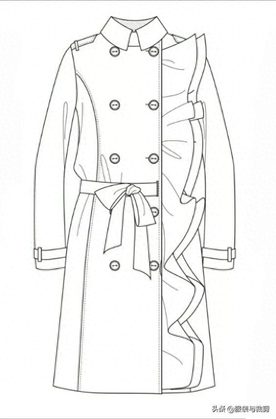 8款时尚服装设计线稿手绘图