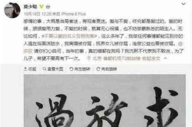 洪欣被曝无中生有黑化前夫莫少聪：再撒谎我就曝光你当年生子内幕