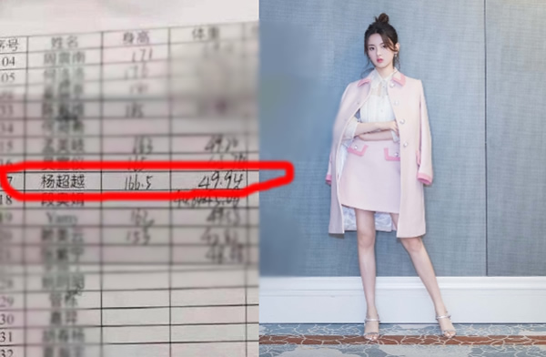 杨超越多高真实身高体重